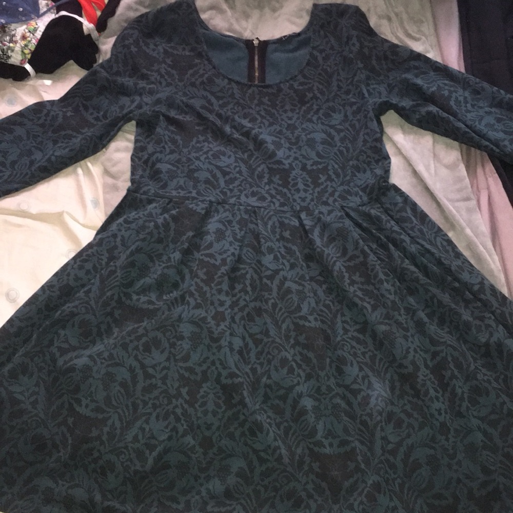 Talula blue/green long sleeve dress